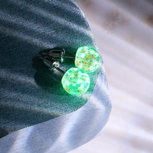 Alabaster | .925 Sterling Silver | Firefly Glass Stud Earrings