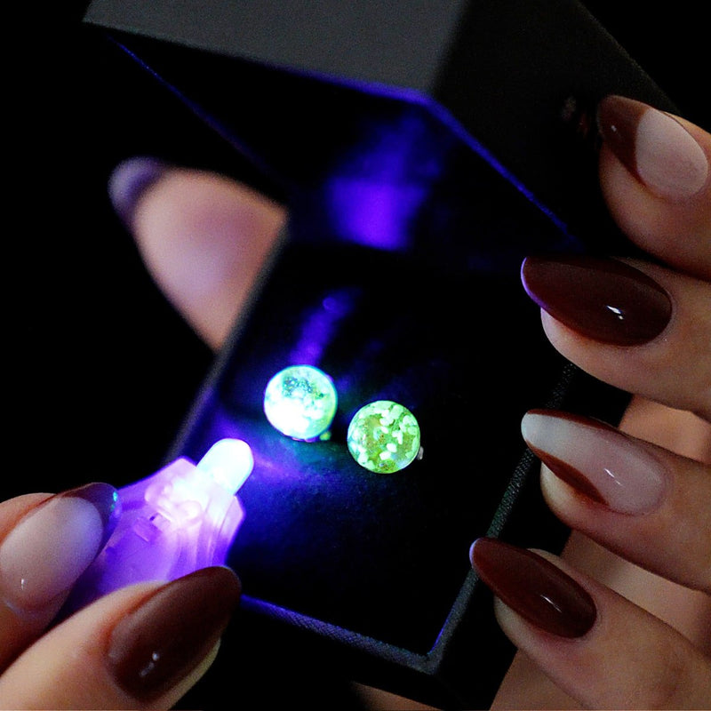 Ambre | Argent sterling .925 | Boucles d'Oreilles Tiges Verre Luciole