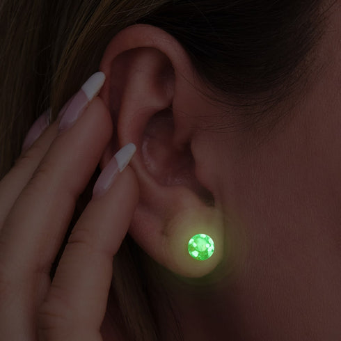 Ambre | Argent sterling .925 | Mini Boucles D'oreilles Tiges En Verre Luciole