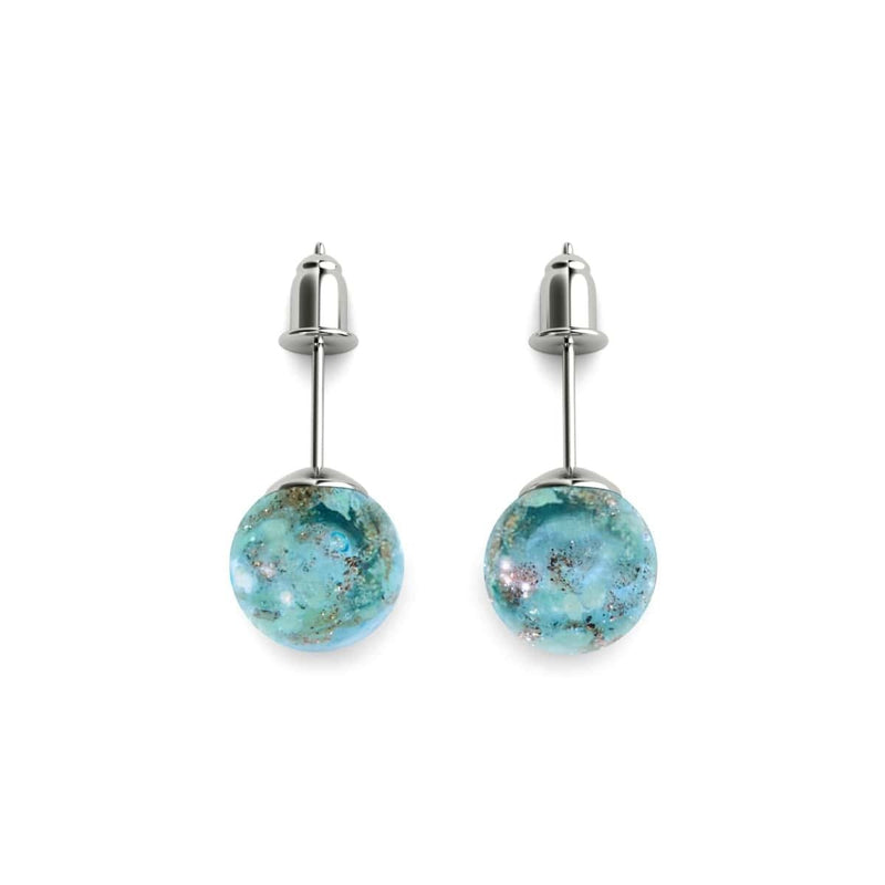 Bleu arctique | Argent sterling .925 | Boucles d'Oreilles Tiges Verre Luciole