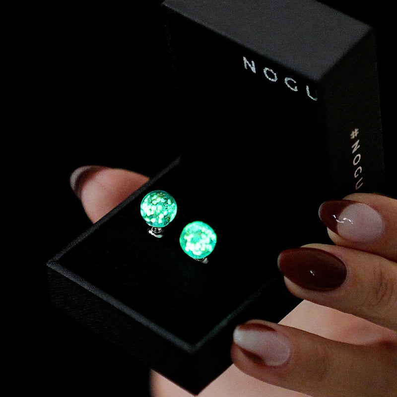 Bleu arctique | Argent sterling .925 | Boucles d'Oreilles Tiges Verre Luciole