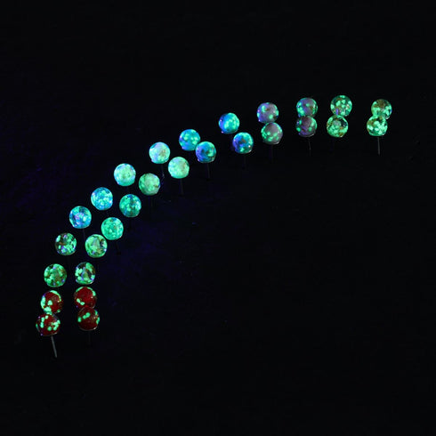 Bleu arctique | Argent sterling .925 | Mini Boucles D'oreilles Tiges En Verre Luciole
