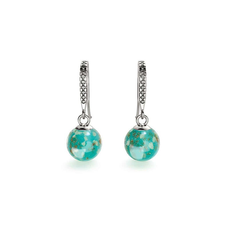 Cactus | Argent sterling .925 | Boucles d'Oreilles Huggie Verre Luciole