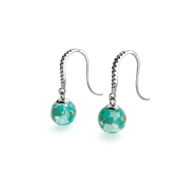 Cactus | Argent sterling .925 | Boucles d'Oreilles Huggie Verre Luciole