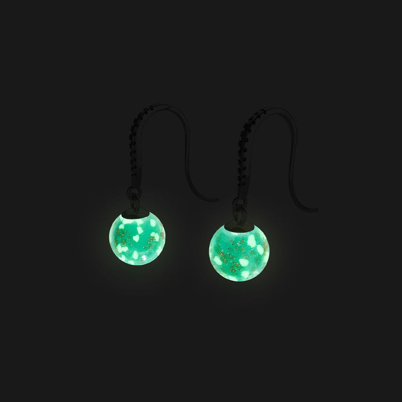 Cactus | Argent sterling .925 | Boucles d'Oreilles Huggie Verre Luciole
