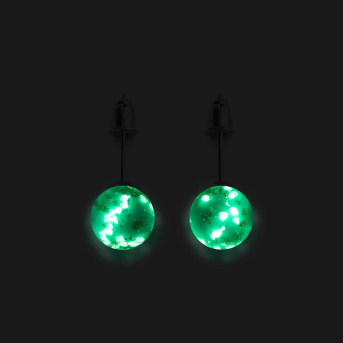 Cerulean | .925 Sterling Silver | Firefly Glass Stud Earrings