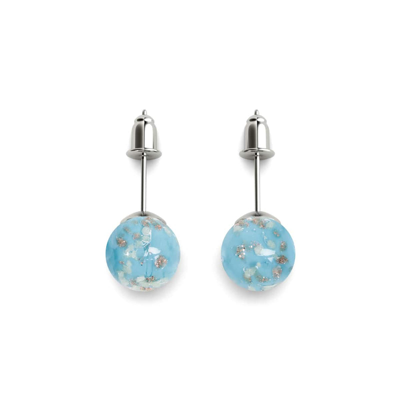Céruléen | Argent sterling .925 | Boucles d'Oreilles Tiges Verre Luciole