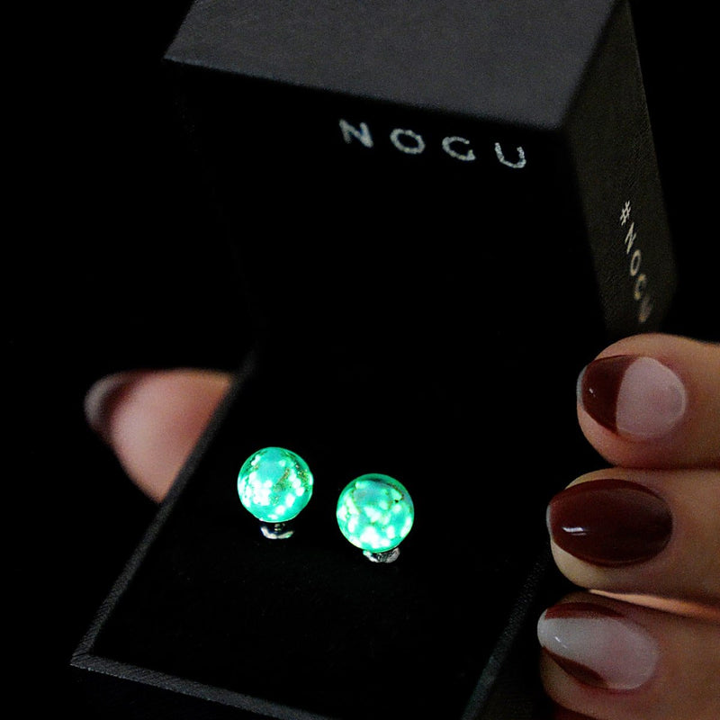 Céruléen | Argent sterling .925 | Boucles d'Oreilles Tiges Verre Luciole