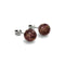 Chocolat | Argent sterling .925 | Boucles d'Oreilles Tiges Verre Luciole