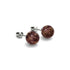 Chocolat | Argent sterling .925 | Boucles d'Oreilles Tiges Verre Luciole