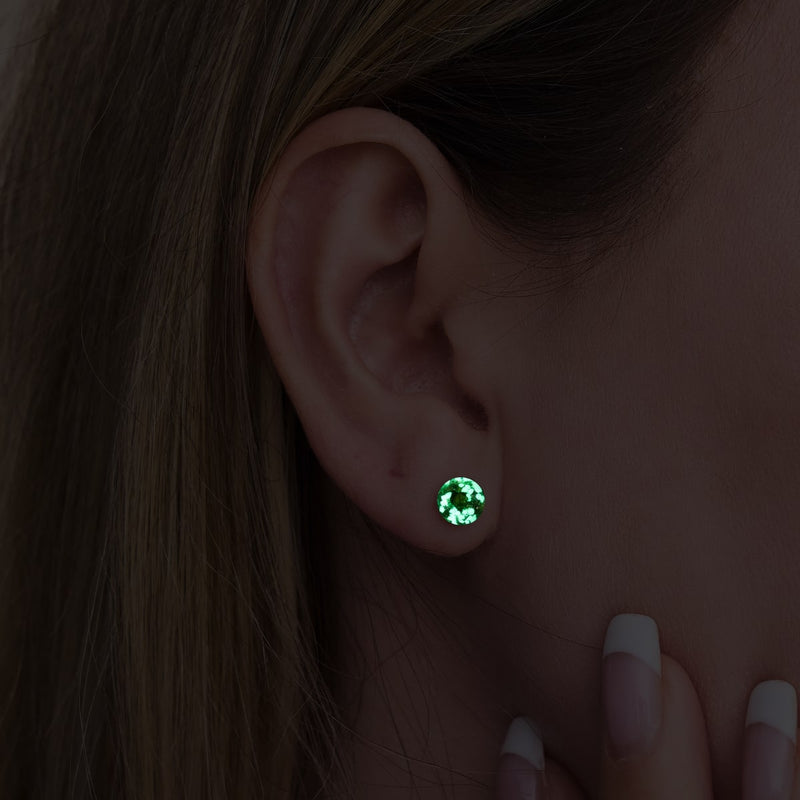 Chocolate | .925 Sterling Silver | Mini Firefly Glass Stud Earrings