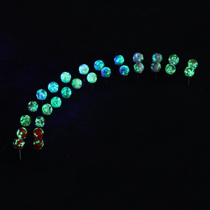 Pourpre | Argent sterling .925 | Mini Boucles D'oreilles Tiges En Verre Luciole