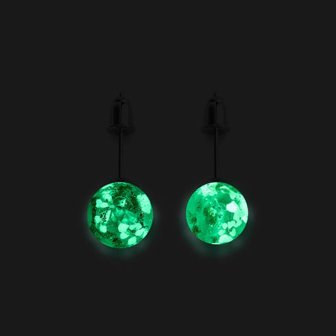À feuilles persistantes | Argent sterling .925 | Boucles d'Oreilles Tiges Verre Luciole