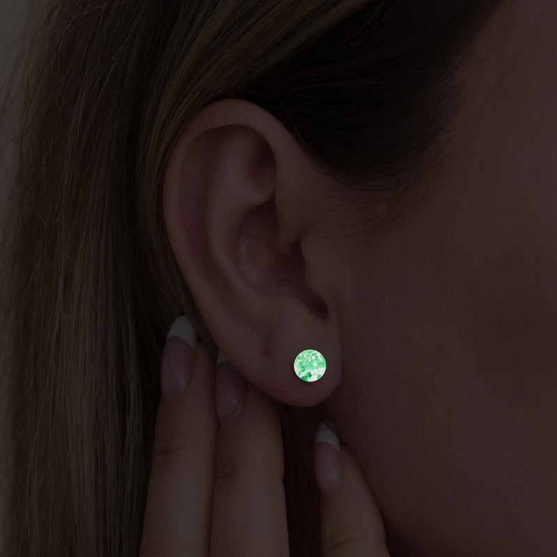 Evergreen | .925 Sterling Silver | Mini Firefly Glass Stud Earrings