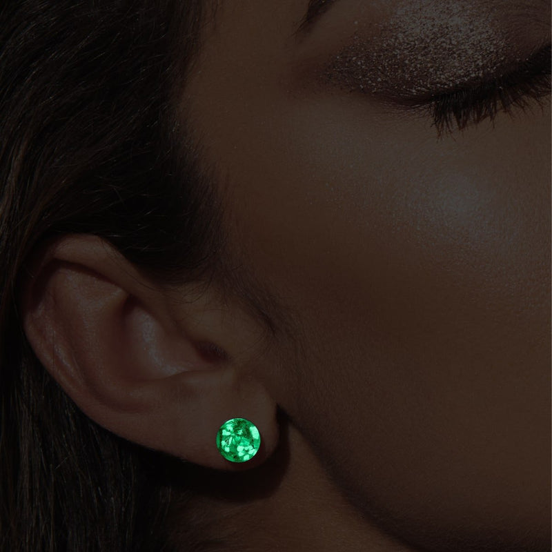 Indigo | Argent sterling .925 | Boucles d'Oreilles Tiges Verre Luciole