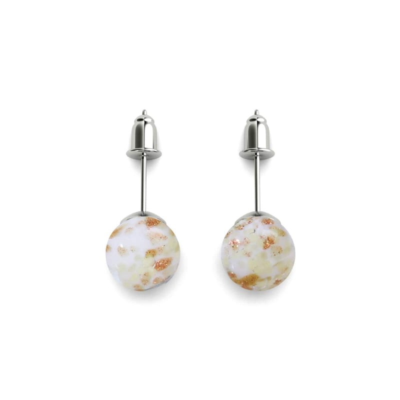 Ivoire | Argent sterling .925 | Boucles d'Oreilles Tiges Verre Luciole