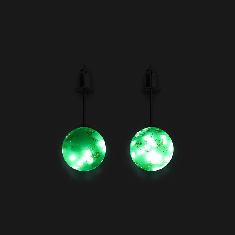 Ivoire | Argent sterling .925 | Boucles d'Oreilles Tiges Verre Luciole