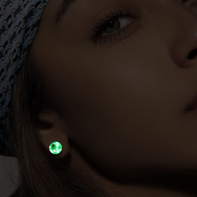 Ivory | .925 Sterling Silver | Firefly Glass Stud Earrings