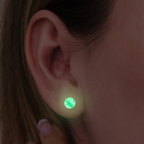 Ivory | .925 Sterling Silver | Mini Firefly Glass Stud Earrings