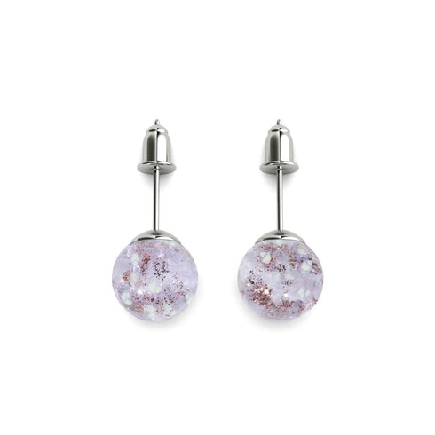 Lilas | Argent sterling .925 | Boucles d'Oreilles Tiges Verre Luciole
