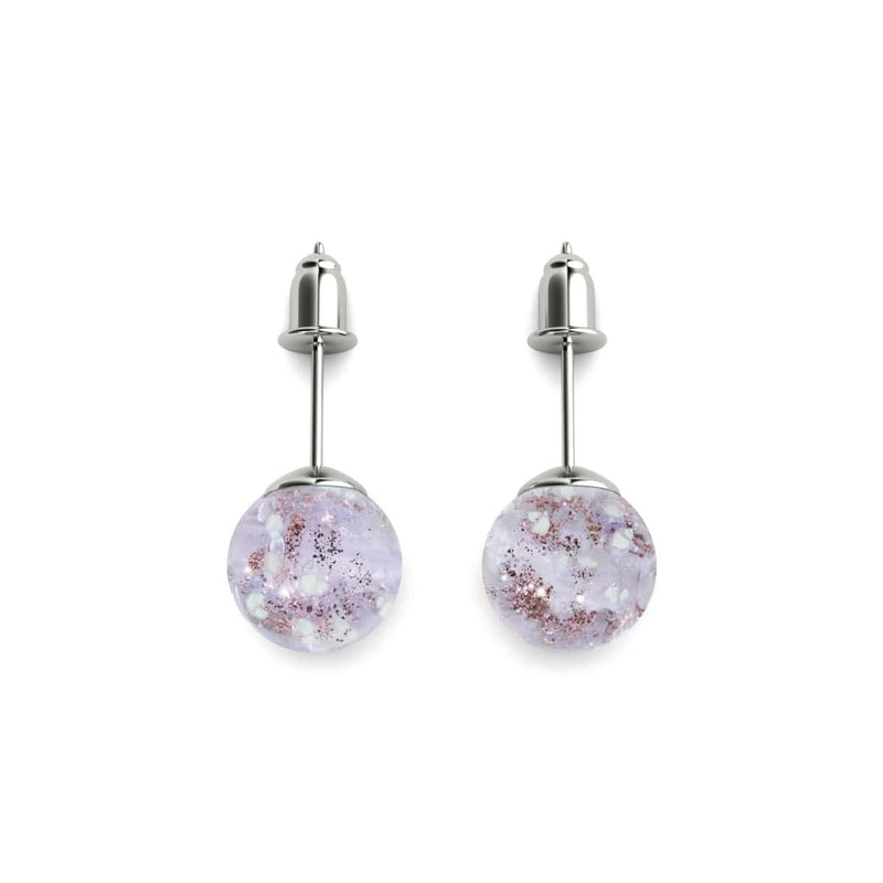 Lilas | Argent sterling .925 | Boucles d'Oreilles Tiges Verre Luciole
