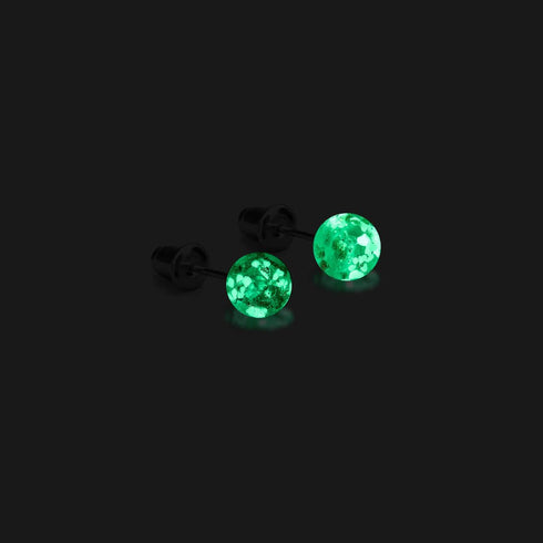 Lilas | Argent sterling .925 | Mini Boucles D'oreilles Tiges En Verre Luciole