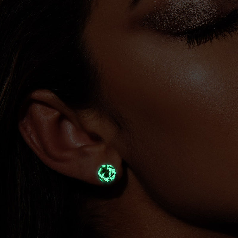 Merlot | Argent sterling .925 | Boucles d'Oreilles Tiges Verre Luciole