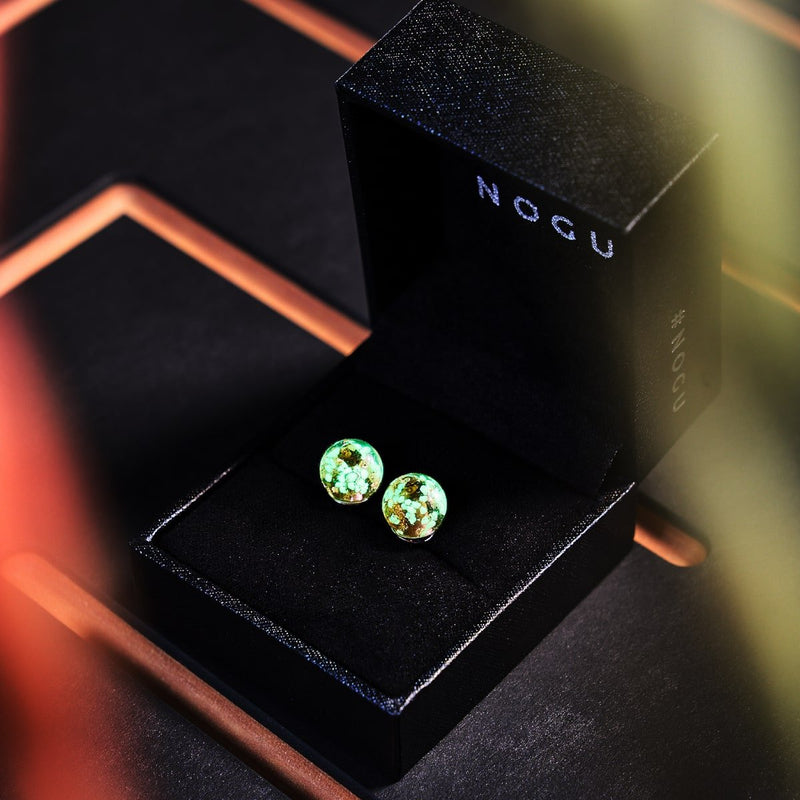 Merlot | Argent sterling .925 | Boucles d'Oreilles Tiges Verre Luciole