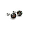 Obsidienne | Argent sterling .925 | Boucles d'Oreilles Tiges Verre Luciole