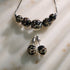 Obsidienne | Argent sterling .925 | Boucles d'Oreilles Tiges Verre Luciole