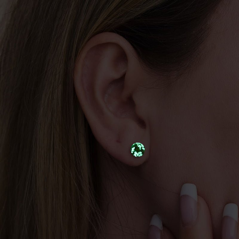 Obsidienne | Argent sterling .925 | Mini Boucles D'oreilles Tiges En Verre Luciole