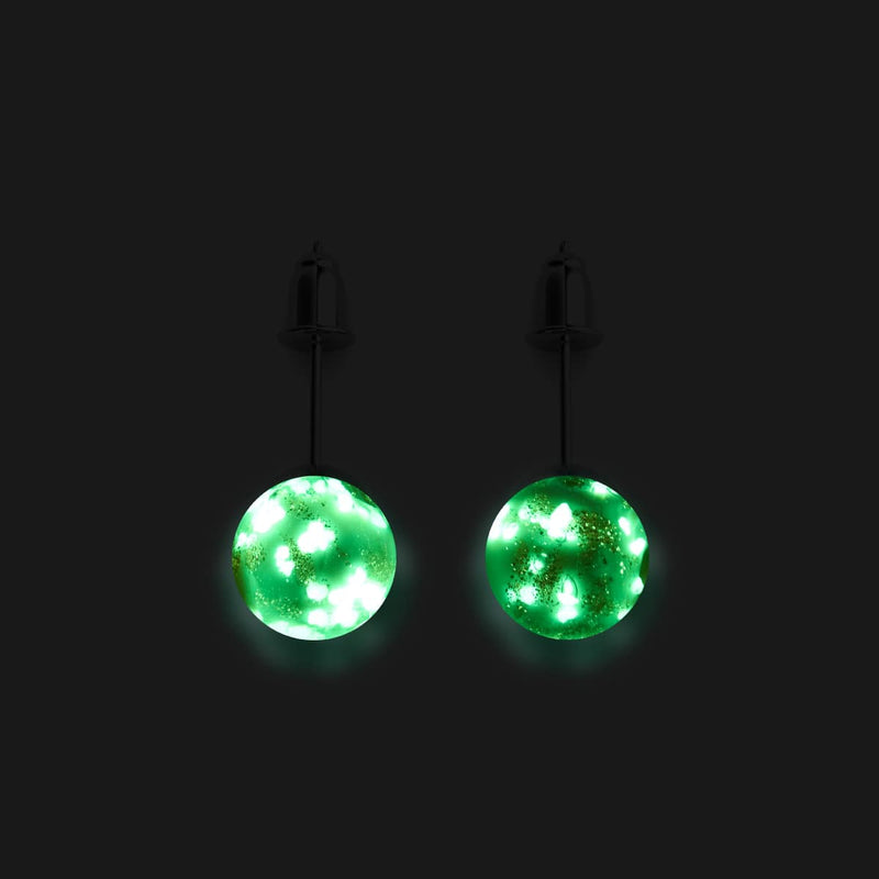 Pervenche | Argent sterling .925 | Boucles d'Oreilles Tiges Verre Luciole