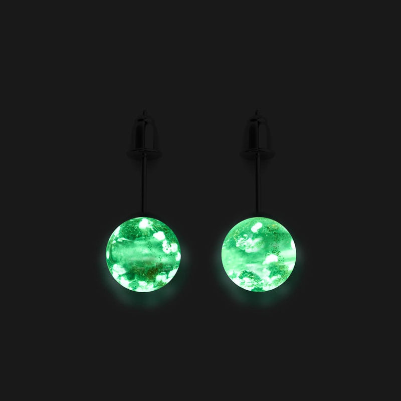 Eau de rose | Argent sterling .925 | Boucles d'Oreilles Tiges Verre Luciole