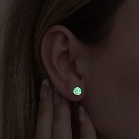 Rosewater | .925 Sterling Silver | Mini Firefly Glass Stud Earrings