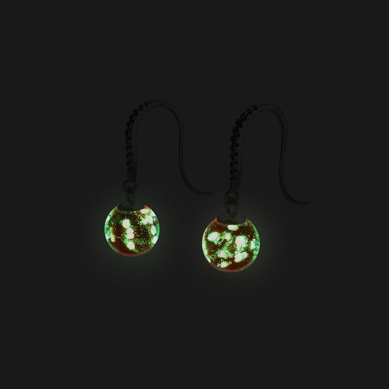 Rubis | Argent sterling .925 | Boucles d'Oreilles Huggie Verre Luciole