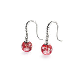 Ruby | .925 Sterling Silver | Firefly Glass Huggie Earrings