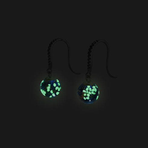 Sapphire | .925 Sterling Silver | Firefly Glass Huggie Earrings