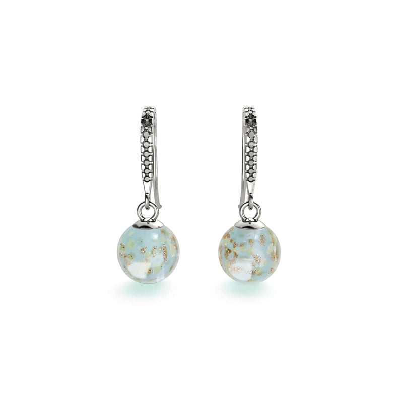 Succulente | Argent sterling .925 | Boucles d'Oreilles Huggie Verre Luciole