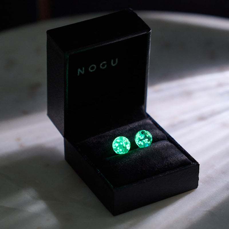 Sarcelle | Argent sterling .925 | Boucles d'Oreilles Tiges Verre Luciole