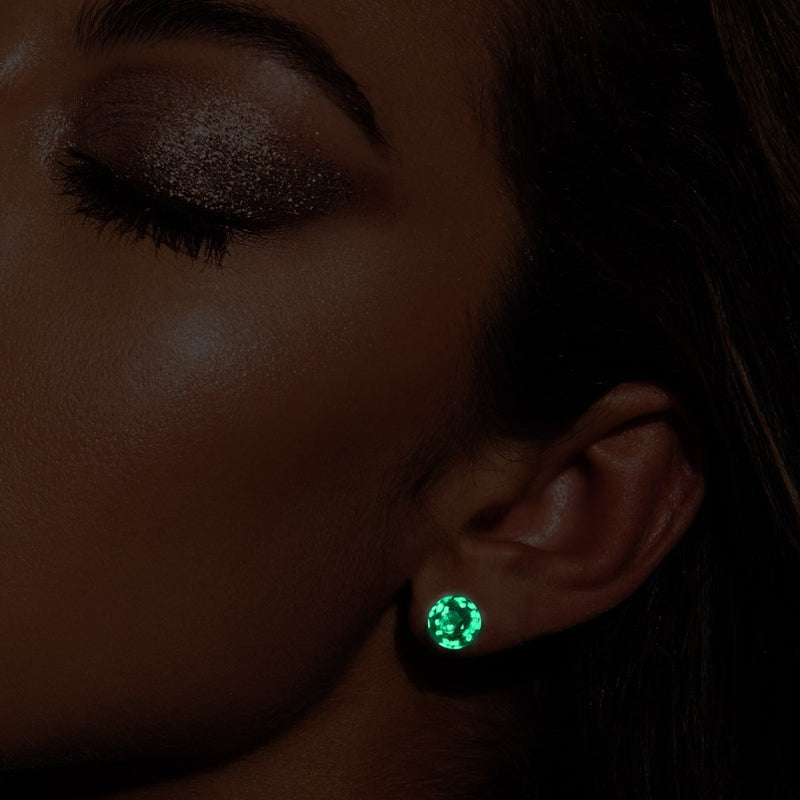 Sarcelle | Argent sterling .925 | Boucles d'Oreilles Tiges Verre Luciole