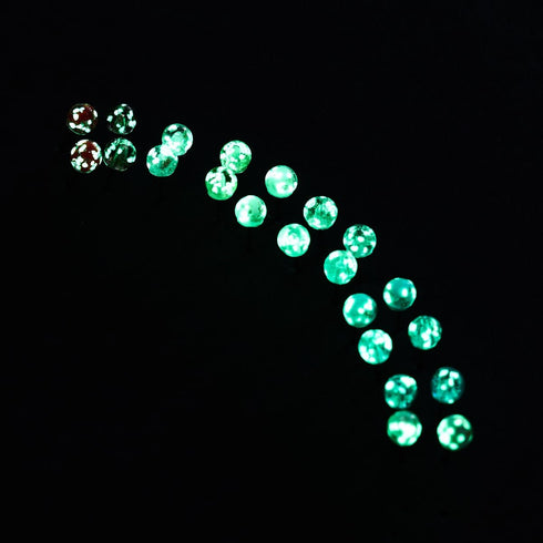 Sarcelle | Argent sterling .925 | Mini Boucles D'oreilles Tiges En Verre Luciole