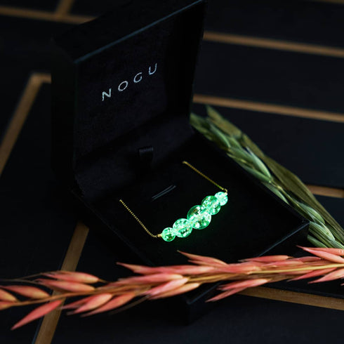 Albâtre | Or Vermeil .925 | Collier fermoir infini en verre luciole