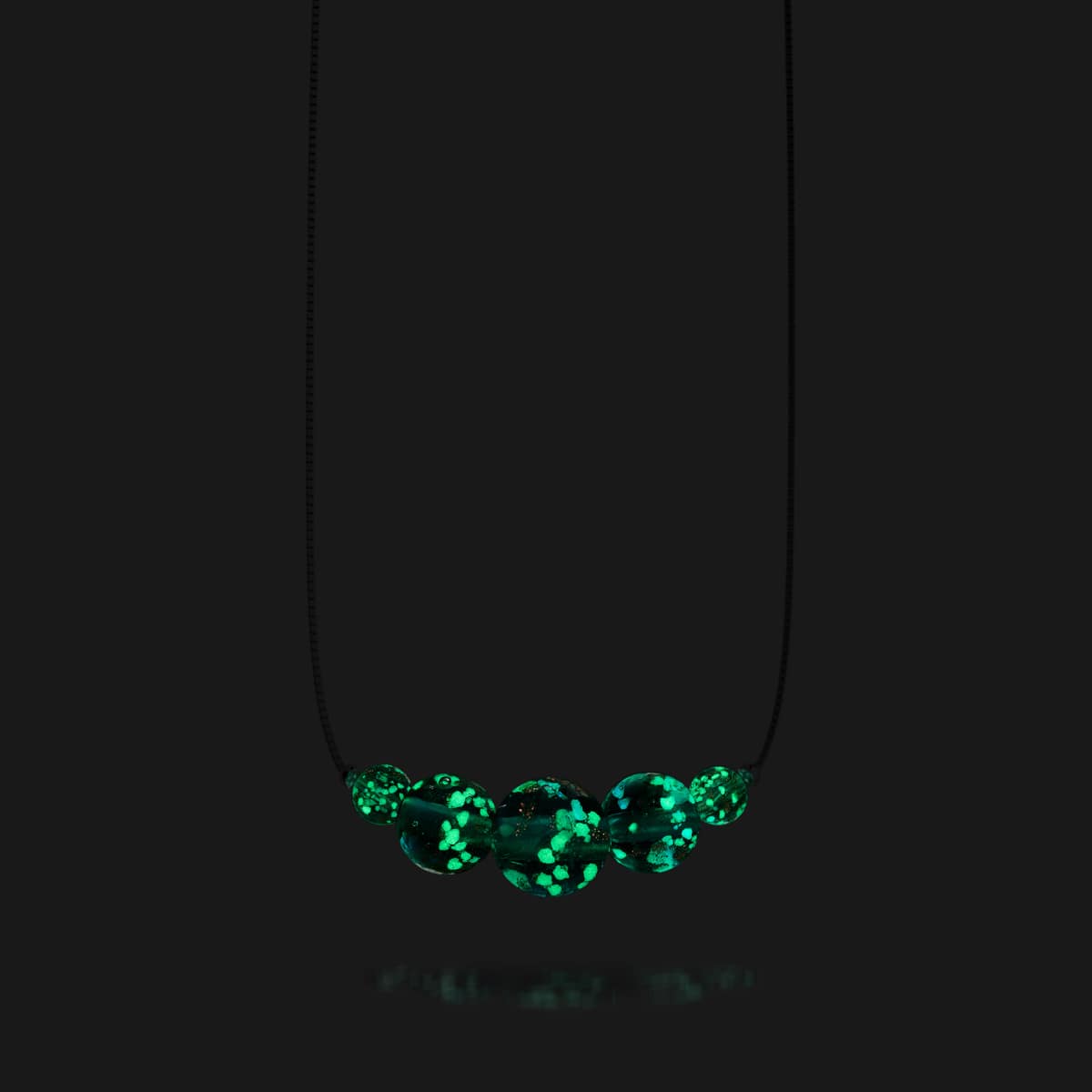 Albâtre | Argent sterling .925 | Collier fermoir infini en verre luciole