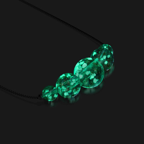 Albâtre | Argent sterling .925 | Collier fermoir infini en verre luciole