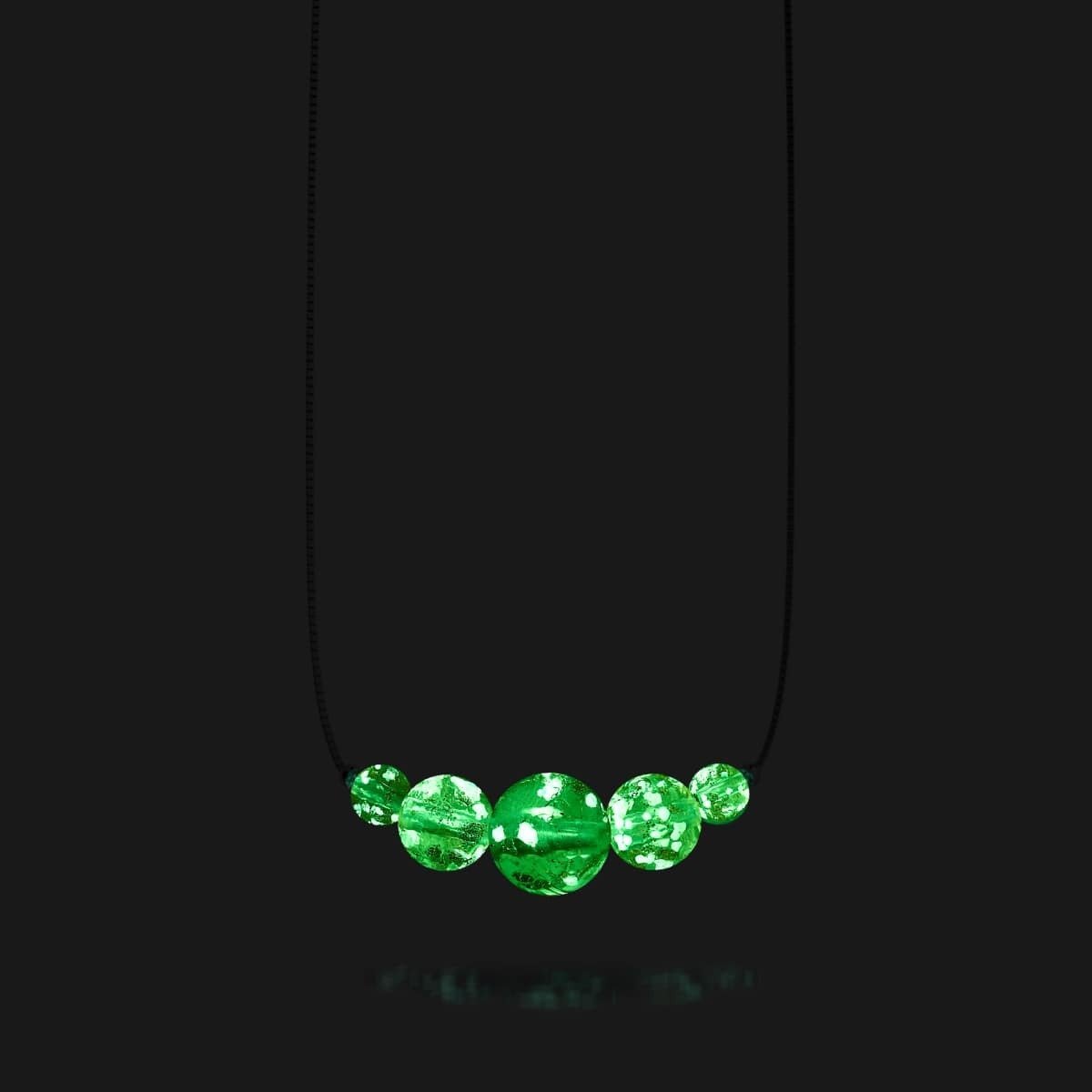 Ambre | Argent sterling .925 | Collier fermoir infini en verre luciole