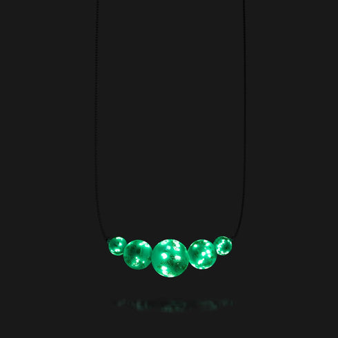 Céruléen | Argent sterling .925 | Collier fermoir infini en verre luciole