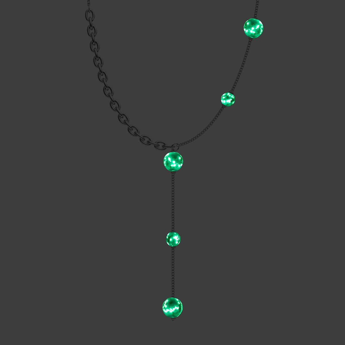 Céruléen | Argent | Suspension double cascade de verre Firefly