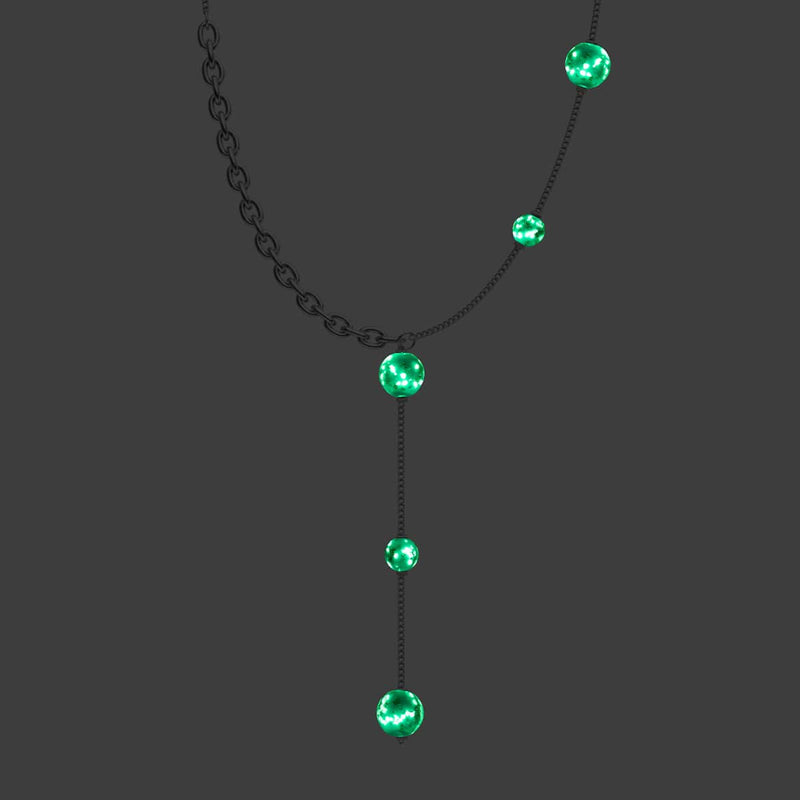 Cerulean | Silver | Firefly Glass Cascade Double Pendant