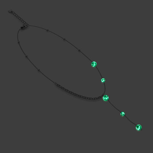 Céruléen | Argent | Suspension double cascade de verre Firefly