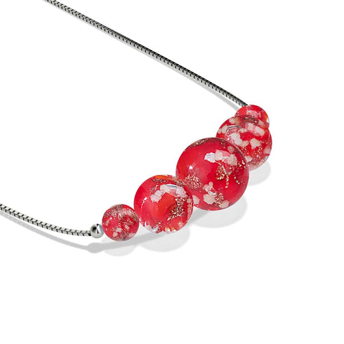 Pourpre | Argent sterling .925 | Collier fermoir infini en verre luciole